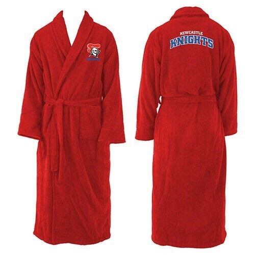 NRL Long Sleeve Bath Robe - Newcastle Knights - Dressing Gown - Adult