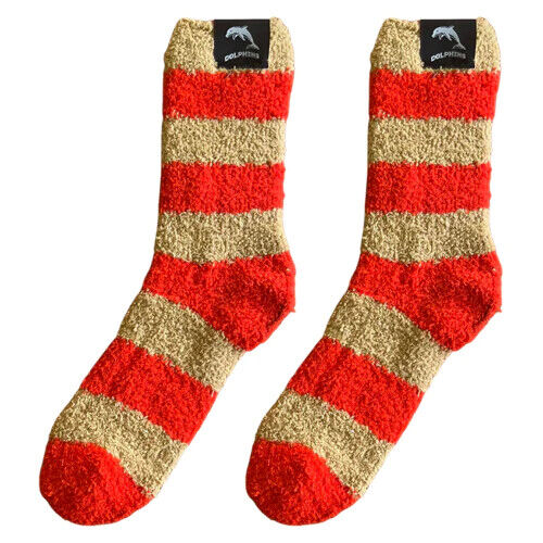 NRL Fluffy Bed Socks - Dolphins - One Pair