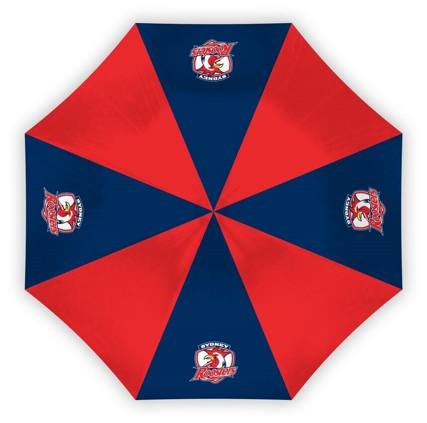 NRL Compact Umbrella - Sydney Roosters - Rain - Glovebox - 60cm Length W17cm