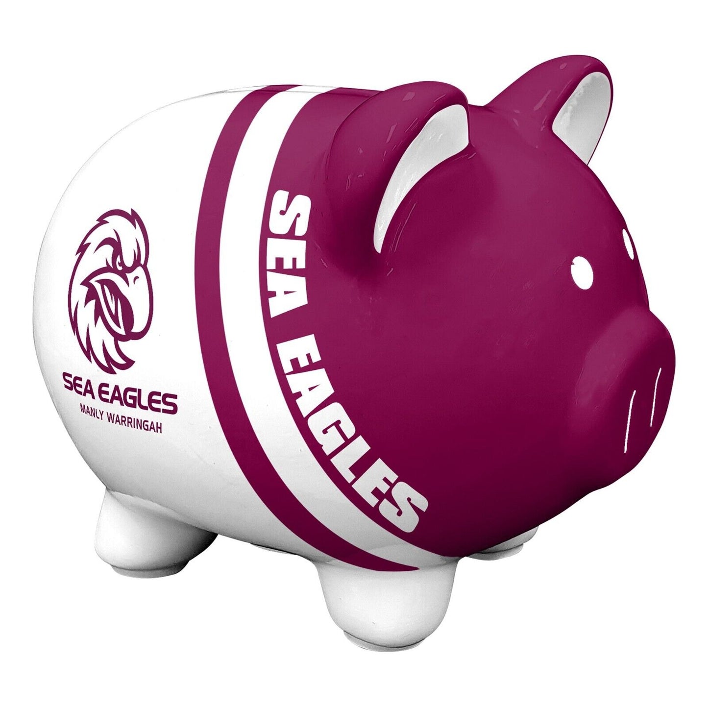 NRL Piggy Bank Money Box With Coin Slot - Manly Sea Eagles