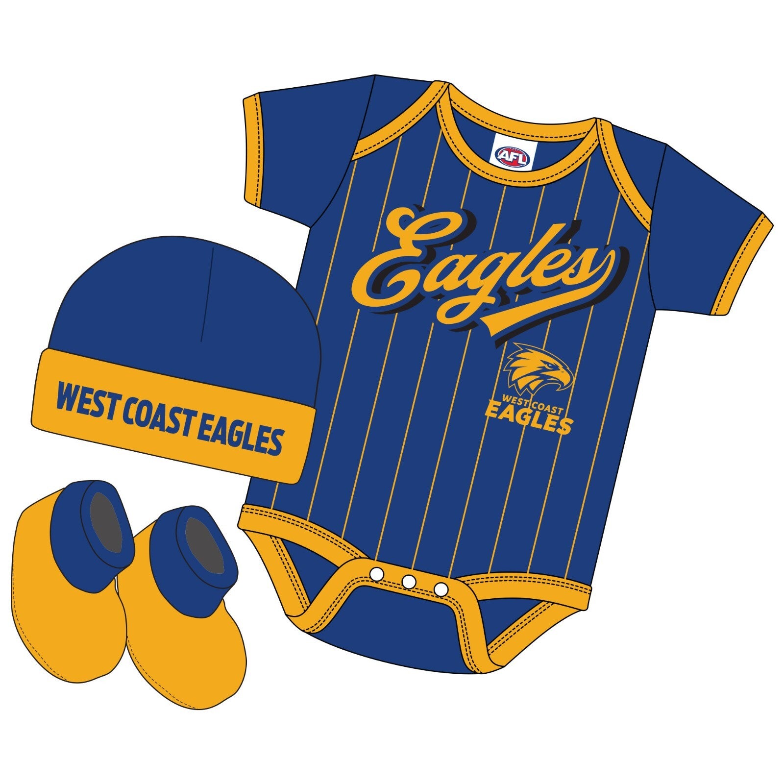 Eagles Apparel West Coast Eagles Onesie AFL Piece 'Lullaby' Set