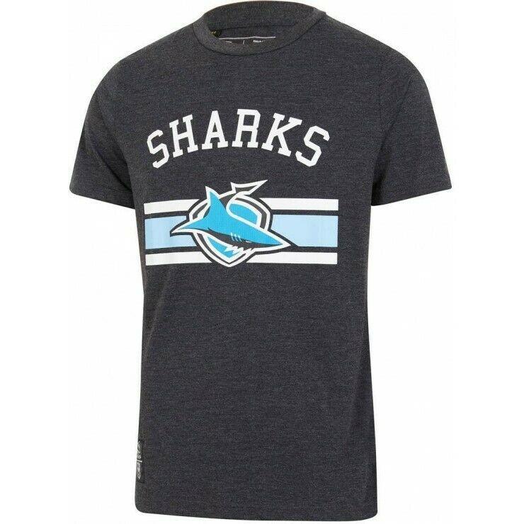 NRL Screen Printed Cotton Tee Shirt - Cronulla Sharks - Rugby League