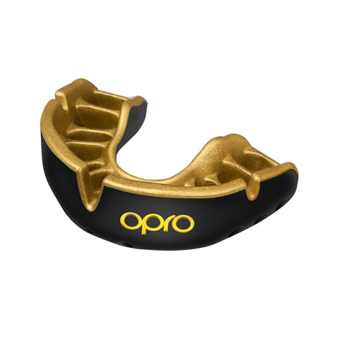 OPRO GOLD Self-Fit Mouthguard - ADULT - Age 10+ - Black/Gold