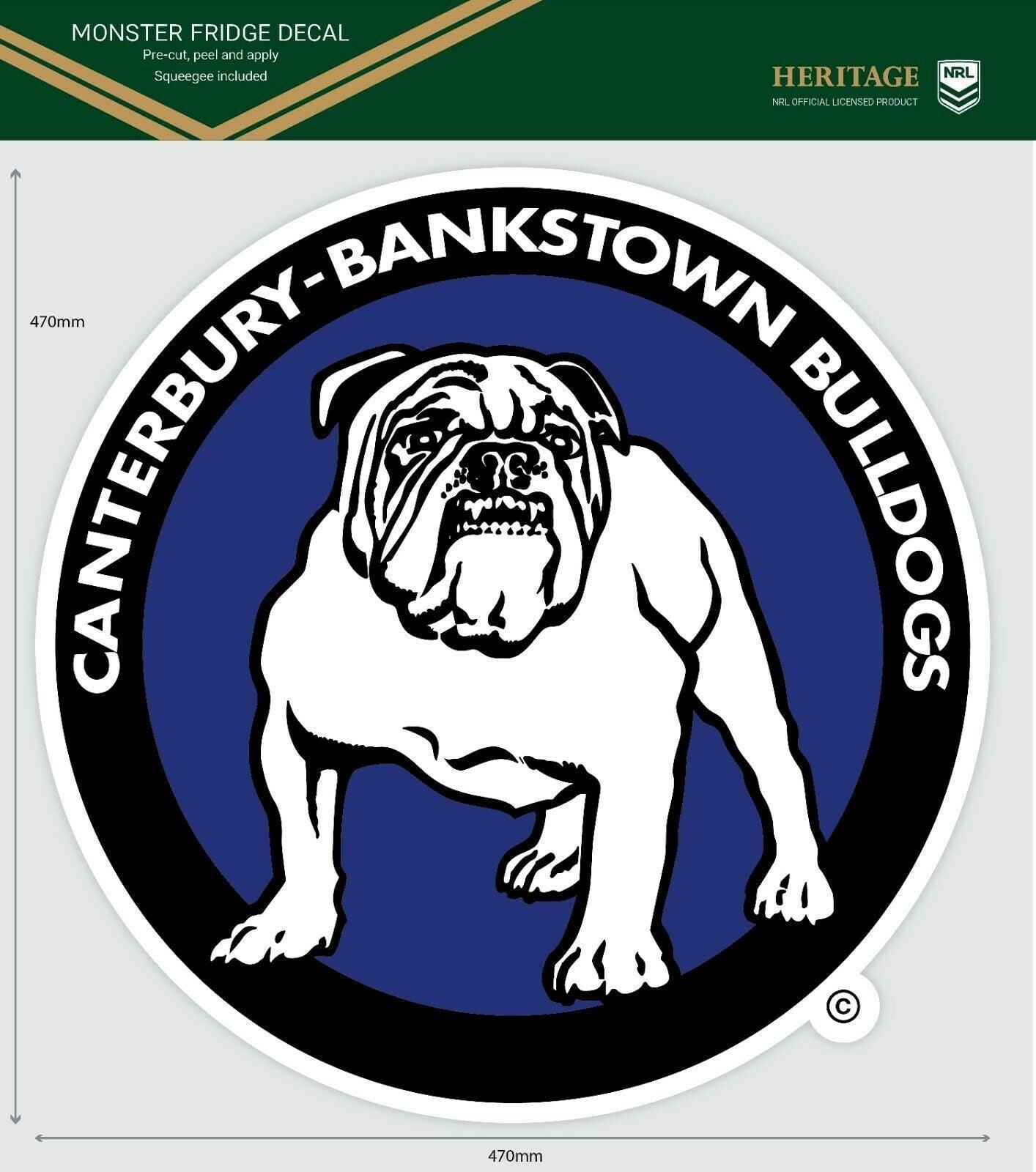 NRL Heritage Fridge Decal - Canterbury Bulldogs -Team Logo Sticker - 470x470mm