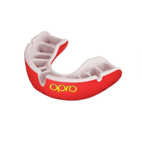 OPRO Gold Ultra Fit Mouthguard - Adult - 10 Years + - Red/White