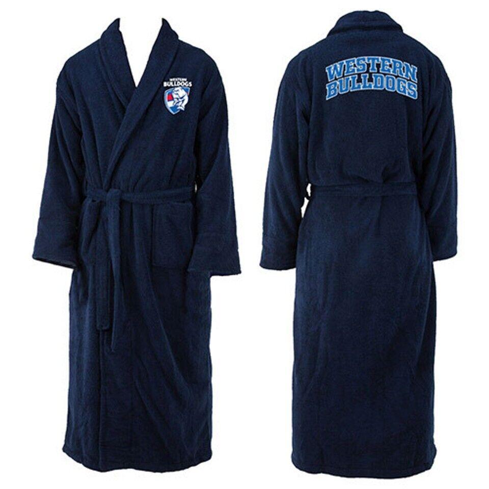 AFL Long Sleeve Bath Robe - Western Bulldogs - Dressing Gown - Adult