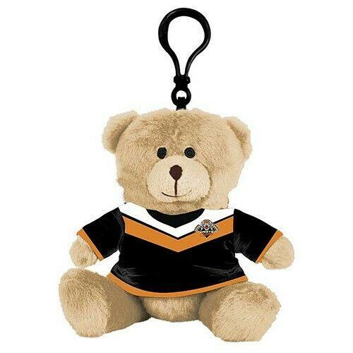 NRL Plush Teddy Bear Bag Tag - West Tigers - 120mm (H)