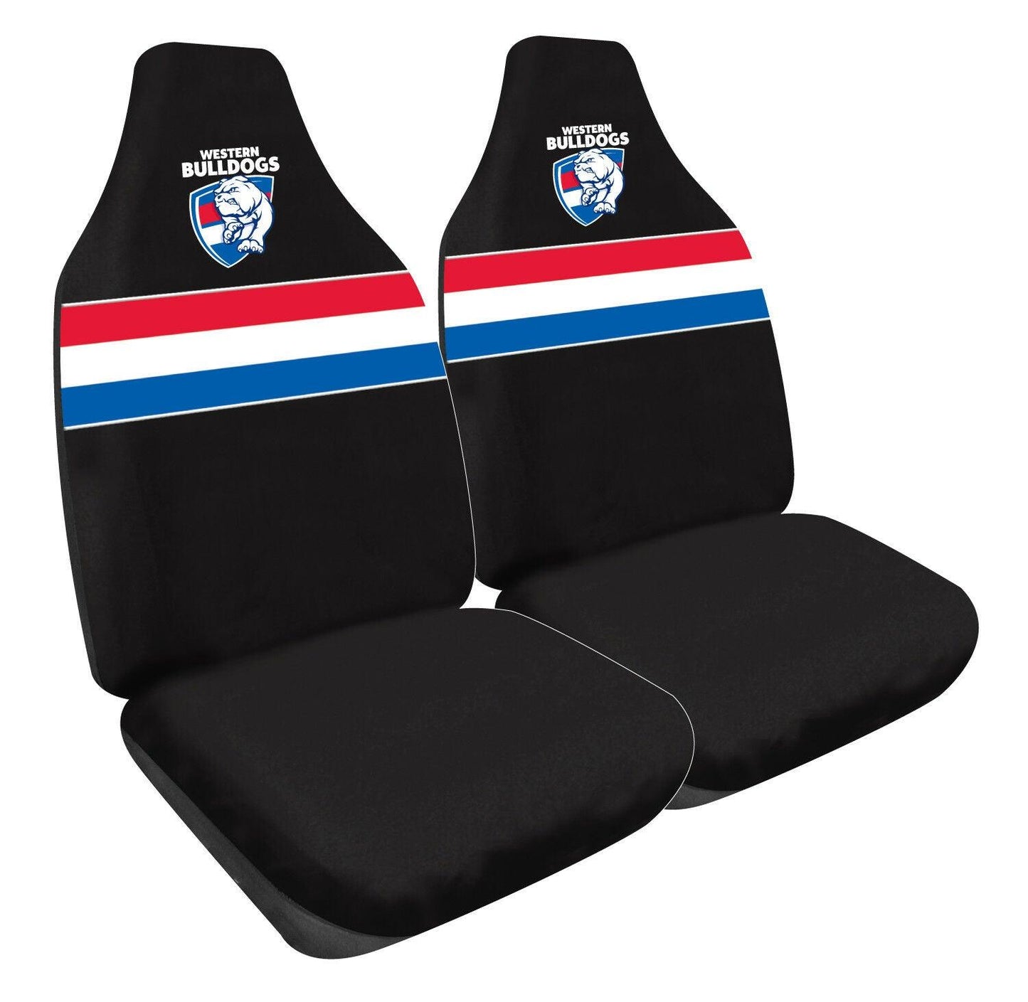 AFL Front Car Seat Covers - Western Bulldogs - Set Of 2 One Size Fits All -