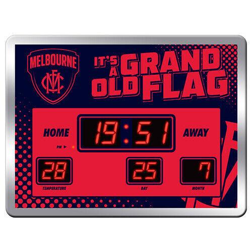 AFL LED Scoreboard Clock Melbourne Demons 45x33cm Time Temp Date