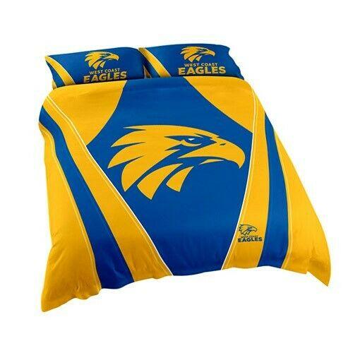 AFL Doona Quilt Cover With Pillow Case - West Coast Eagles - All Sizes