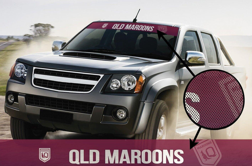 NRL Window Sun Visor Decal QLD Maroons Queensland See Thru Car S