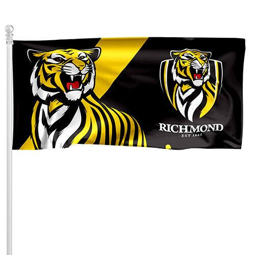 AFL Pole Flag - Richmond Tigers - 90cm x 180cm - Steel Eyelet For Hanging