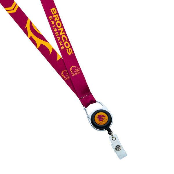 NRL Lanyard with Retractable ID Clip - Brisbane Broncos