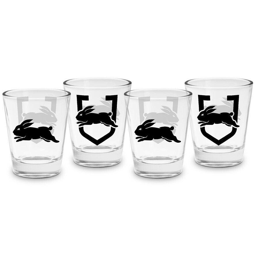 NRL Shot Glass Set of 4 - South Sydney Rabbitohs - 50ml