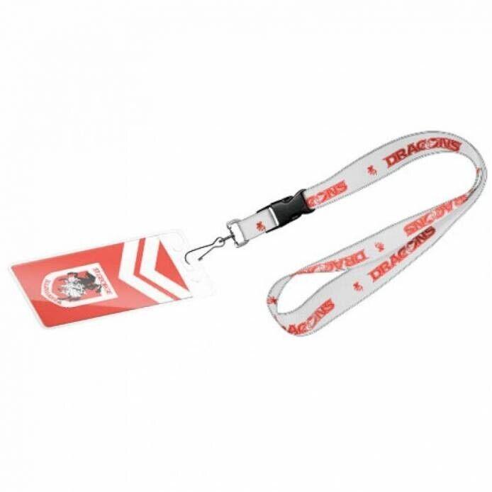 NRL Lanyard & Clear Card Holder - St George Illawarra Dragons - Key Chain -