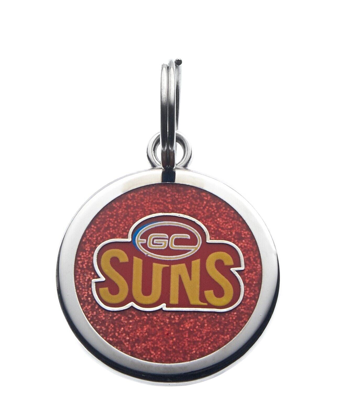 AFL Pet ID Tag - Gold Coast Suns - Engravable - 25mm diameter