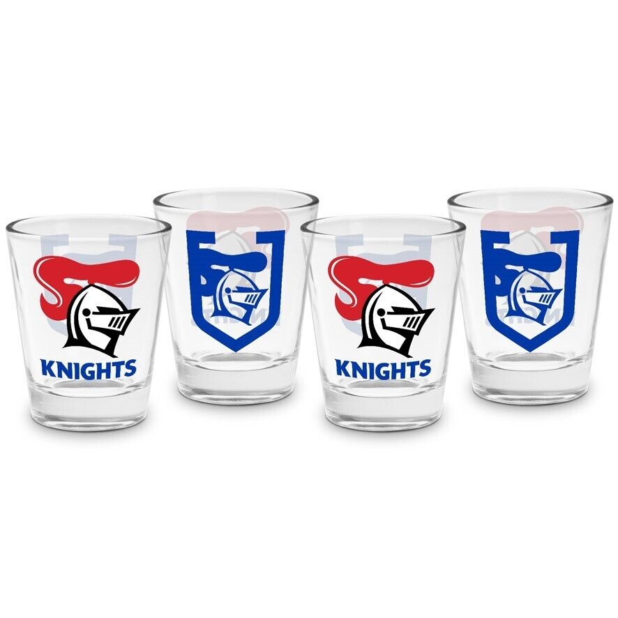 NRL Shot Glass Set of 4 - Newcastle Knights - 50ml