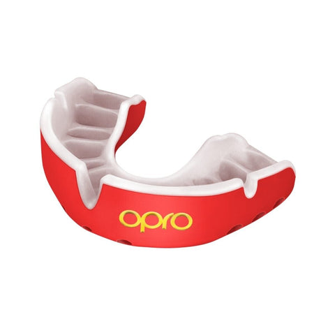 OPRO GOLD Self-Fit Mouthguard - ADULT - Age 10+ - Red/Pearl