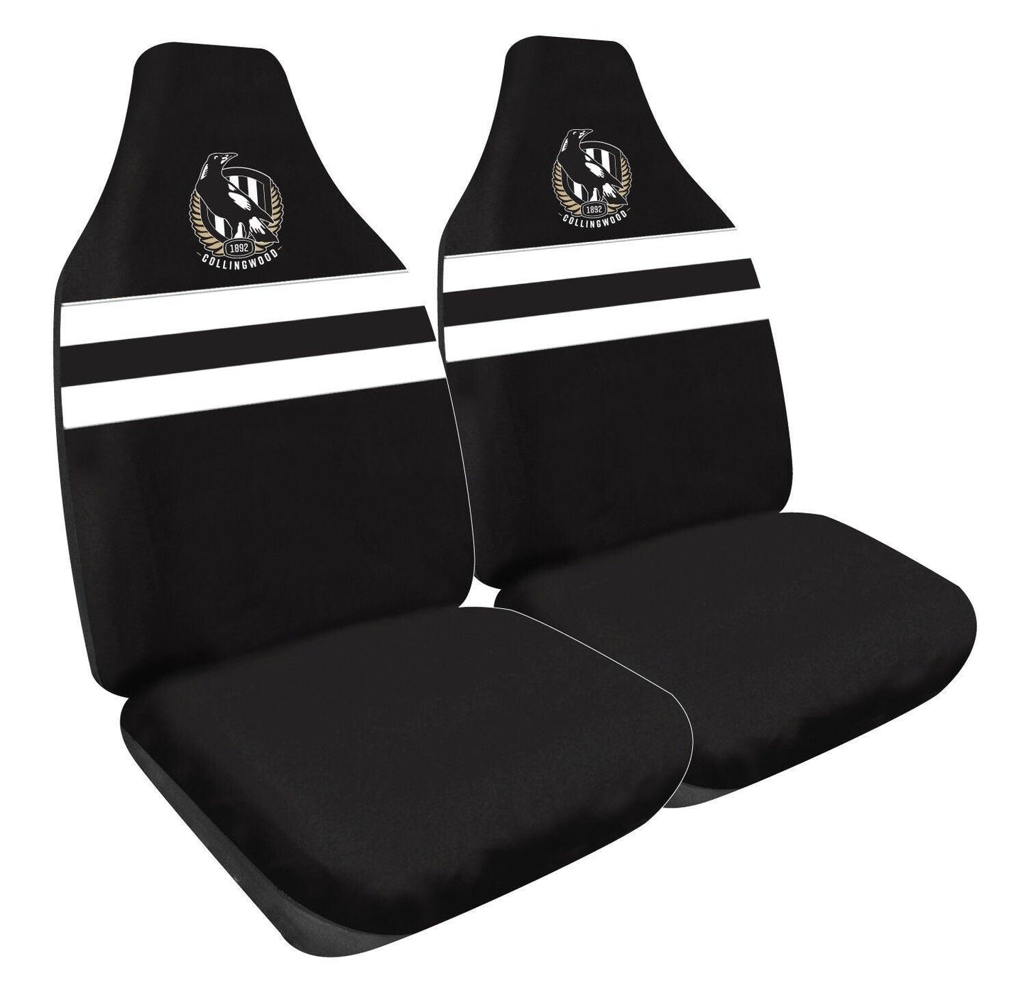 AFL Front Car Seat Covers - Collingwood Magpies - Set Of 2 One Size Fits All