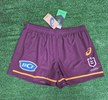 NRL 2025 Home Playing Footy Shorts - Brisbane Broncos - Adult - Mens