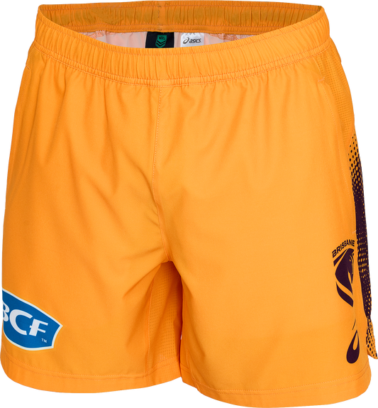 NRL 2026 Training Shorts - Brisbane Broncos - Gold - Adult - Mens