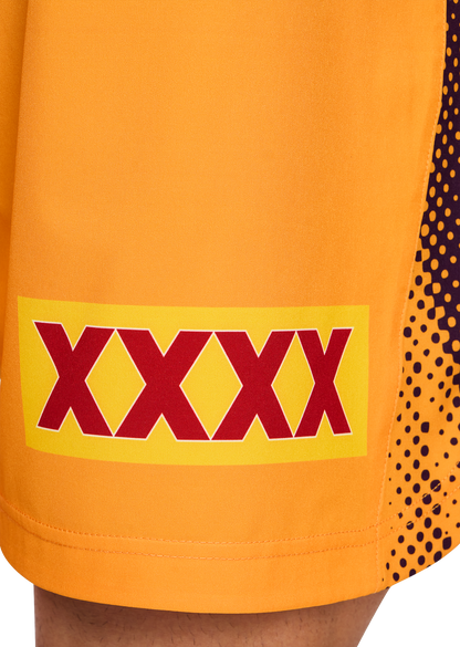 NRL 2026 Training Shorts - Brisbane Broncos - Gold - Adult - Mens