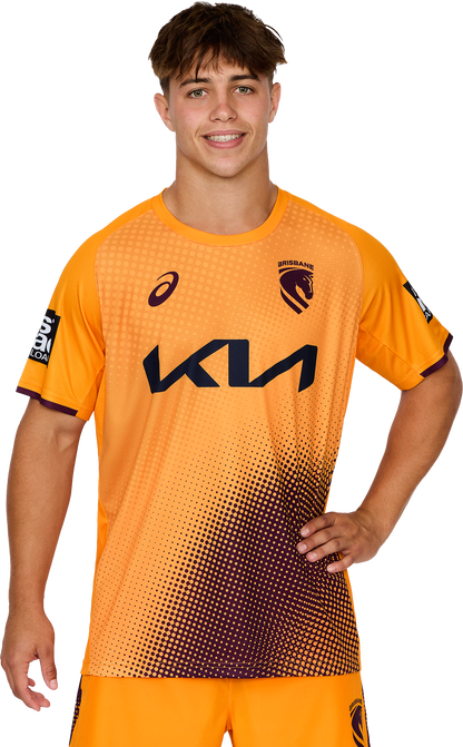 NRL 2026 Training Tee - Brisbane Broncos - Gold - Adult - Mens