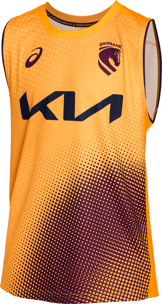 NRL 2026 Training Singlet - Brisbane Broncos - Gold - Adult - Mens