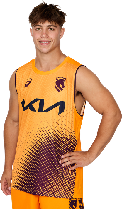 NRL 2026 Training Singlet - Brisbane Broncos - Gold - Adult - Mens