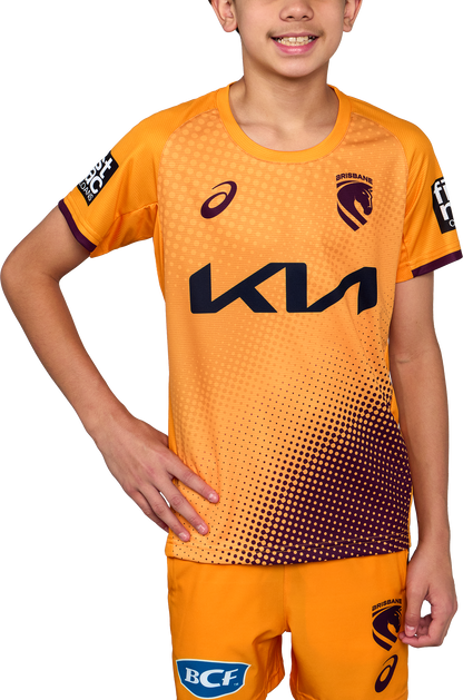 NRL 2026 Training Tee - Brisbane Broncos - Gold - Youth - Kids