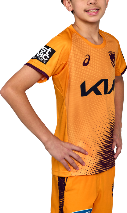 NRL 2026 Training Tee - Brisbane Broncos - Gold - Youth - Kids