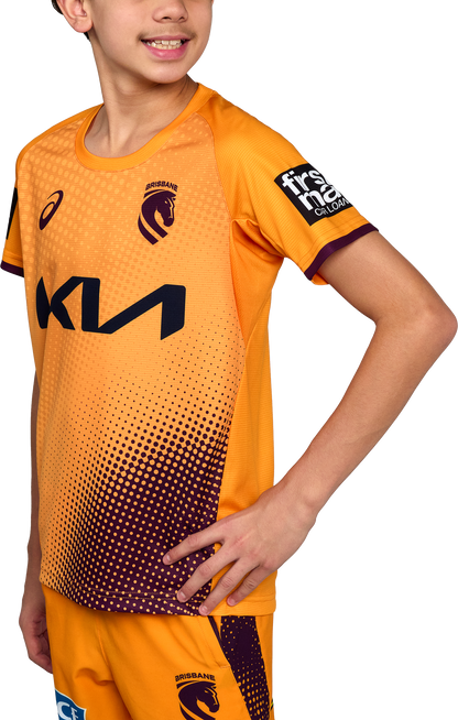 NRL 2026 Training Tee - Brisbane Broncos - Gold - Youth - Kids