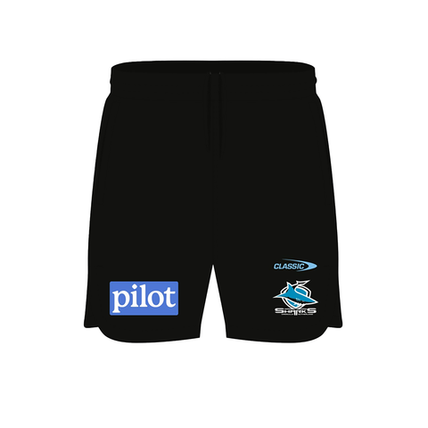 NRL 2024 Training Shorts - Cronulla Sharks - Black - Adult - Mens