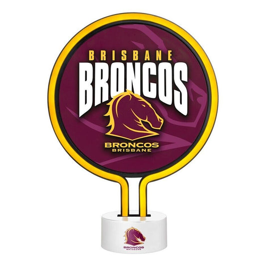 NRL Neon Light - Brisbane Broncos - 30 x 21.5 x 8.5cm - Team Logo