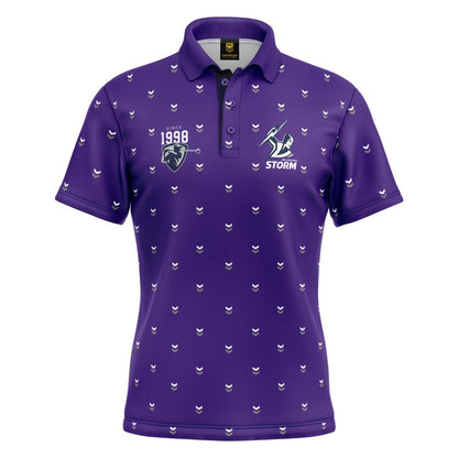 NRL 'Mulligan' Golf Polo - Melbourne Storm - Adult - Mens - Polo