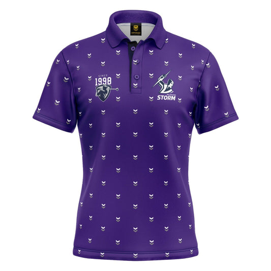 NRL 'Mulligan' Golf Polo - Melbourne Storm - Adult - Mens - Polo