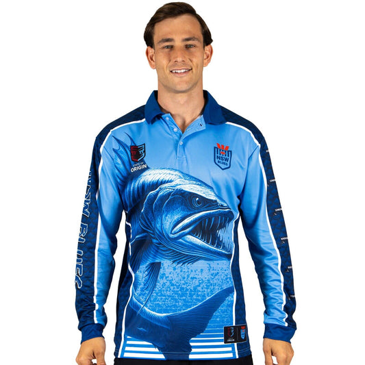 NRL 'Barracuda' Fishing Shirt - NSW - Adult - Men - Polo