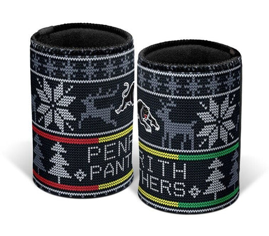 NRL Christmas Stubby Cooler - Penrith Panthers - Rubber Base - XMAS