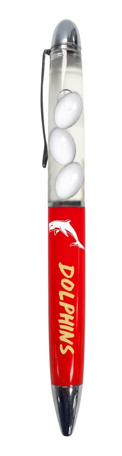 NRL Floating Pen - Dolphins - Twist Open - Black Ink