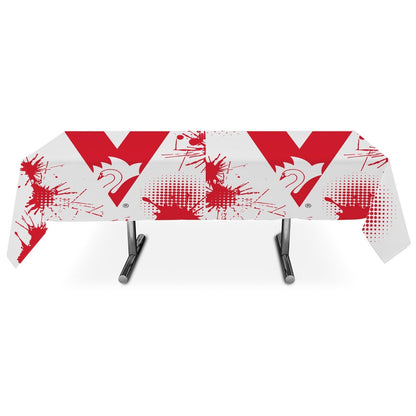 AFL Table Cover - Sydney Swans - Tablecloth - 200cm x 100cm - Plastic