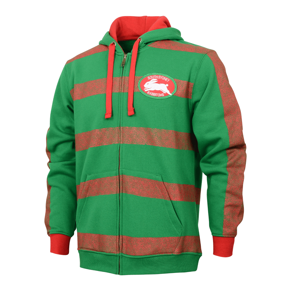 NRL Retro Zip Hoodie - South Sydney Rabbitohs - Full Zip - Fleece - Jacket