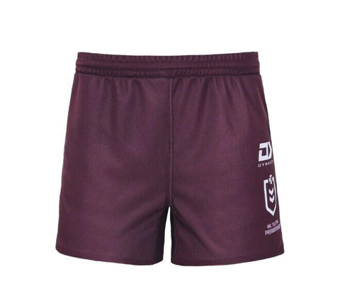 NRL 2023 Players Away Shorts - Manly Sea Eagles - Adult - Maroon - DYNASTY