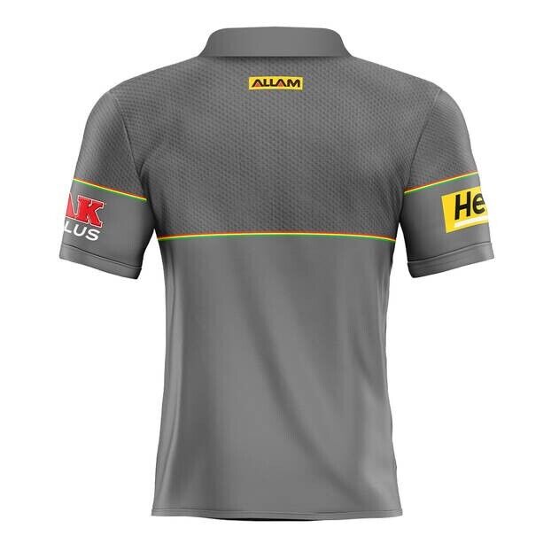 NRL 2025 Media Polo - Penrith Panthers - Grey - Adult - Mens