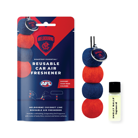 AFL Smelly Balls Set - Melbourne Demons - Re-useable Car Air Freshener