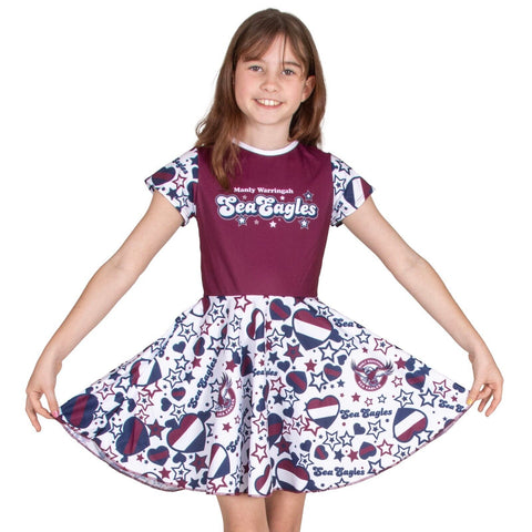 NRL Heartbreaker Dress - Manly Sea Eagles - Girls - Toddler - Kid