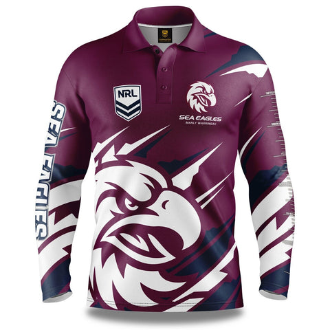 NRL 'Ignition' Fishing Shirt - Manly Sea Eagles - Youth - Polo