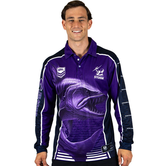 NRL 'Barracuda' Fishing Shirt - Melbourne Storm - Adult - Men - Polo
