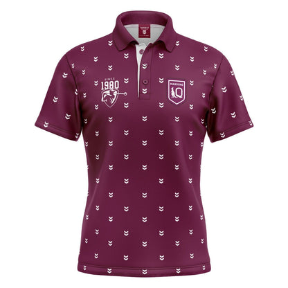 NRL 'Mulligan' Golf Polo - Queensland Maroons - Adult - Mens - Polo