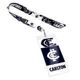AFL Lanyard & Clear Card Holder - Carlton Blues - Key Chain