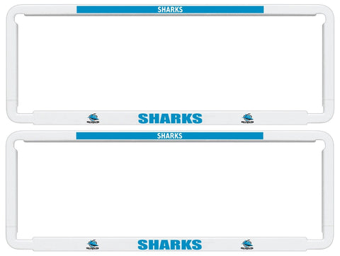 NRL Car Number Plate Frame - Set Of Two - Cronulla Sharks - Front/Back